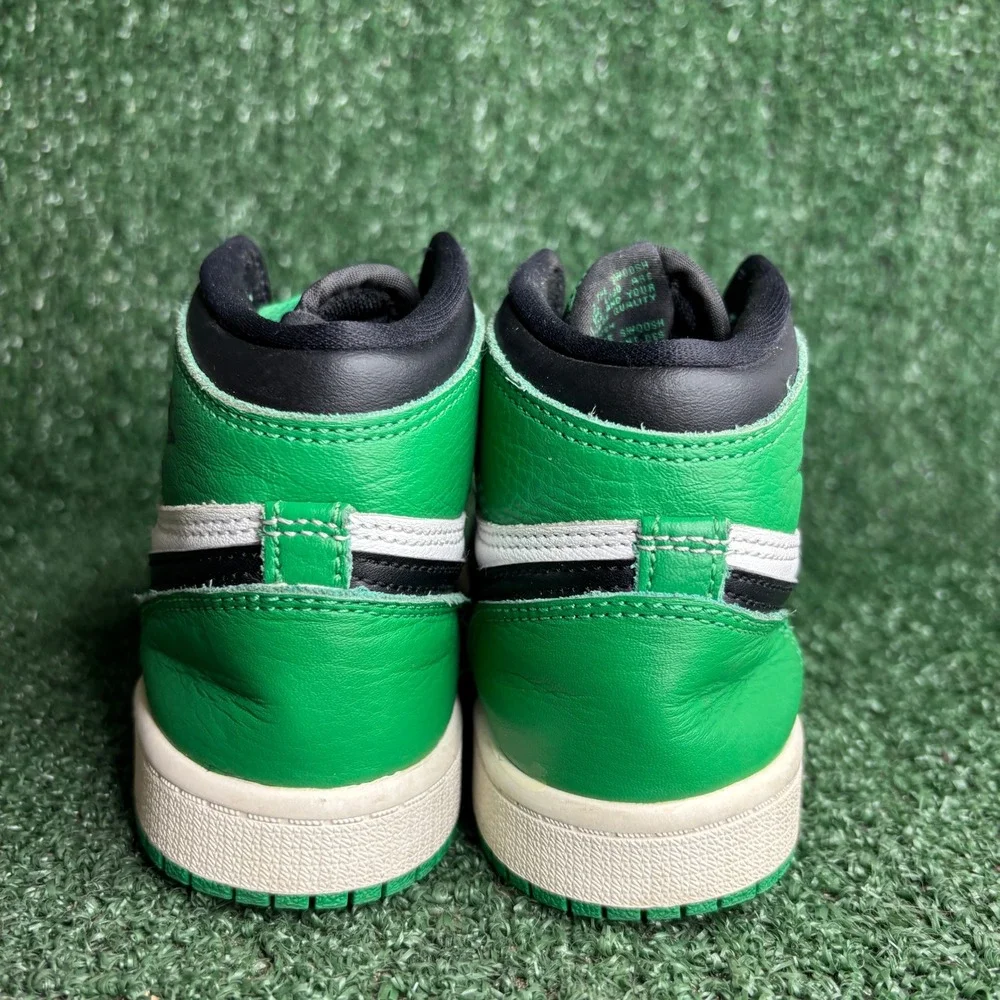 Air‎ Jordan 1 Retro High OG Leather Sneakers Lucky Green Black Youth Size 1Y